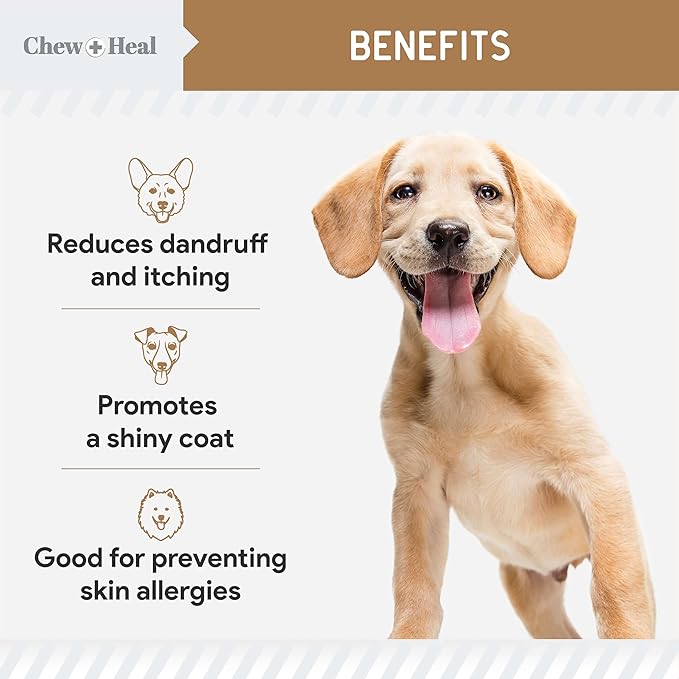 Anti Itch for Dogs -360 Soft Chew Omega Treats for Skin and Coat -Salmon Oil Blend of Essential Fatty Acids, Omega 3, 6, Vitamins, Antioxidants -Made in USA (2 Packs of 180, Peanut Butter Flavor)