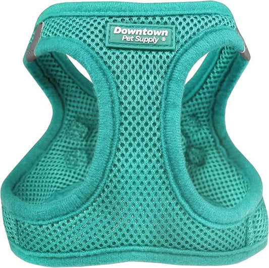Downtown Pet Supply Step in Dog Harness for Small Dogs No Pull, Small, Bermuda Blue - Adjustable Harness with Padded Mesh Fabric and Reflective Trim - Buckle Strap Harness for Dogs