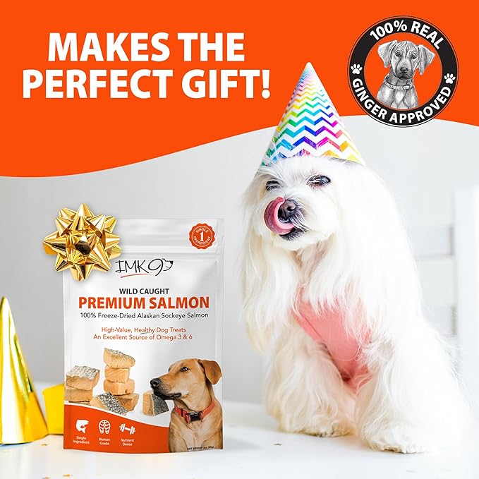 Freeze Dried Salmon Dog Treats – All Natural Dog Treats, Healthy Protein, High Value Training – Omega 3-6 Fish Oil - 100% Pure Fish with Skin, Wild Caught - Single Ingredient, Grain Free - Made in USA