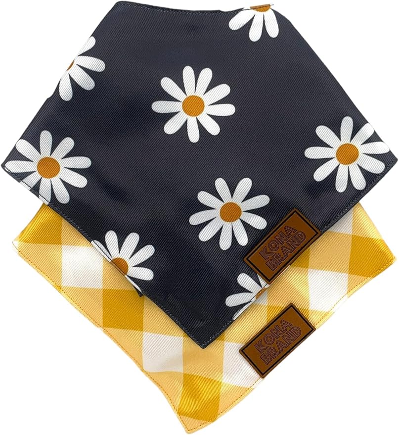 KonaBrandCo- Premium Handmade Dog Bandana | Dual Layered Silky Durable Polyester Fabric | Adjustable Fit Custom Shape- Won't Roll (Small, MIDNIGHT)
