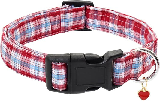 Bubblepup Dog Collar, Adjustable Dog Collar for Small Medium Large Dogs with Soft Cotton & Quick-Release Buckle