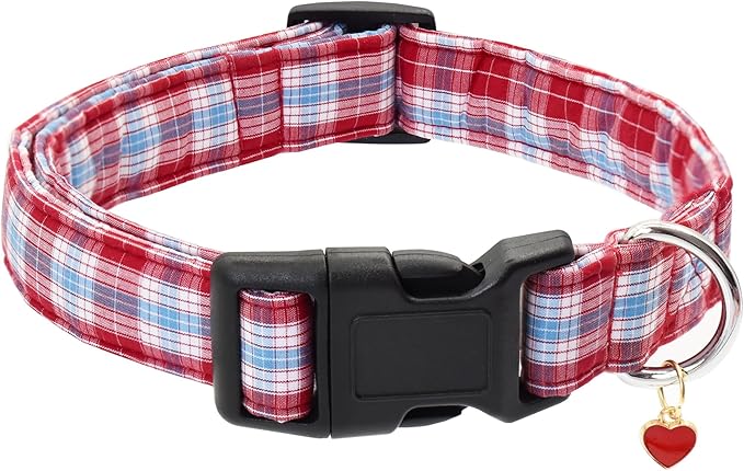 Bubblepup Dog Collar, Adjustable Dog Collar for Small Medium Large Dogs with Soft Cotton & Quick-Release Buckle