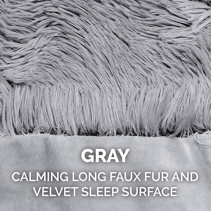 Furhaven Waterproof Throw Blanket for Dogs & Indoor Cats, Washable - Shaggy Plush Calming Long Faux Fur & Velvet Dog Blanket - Gray, Medium