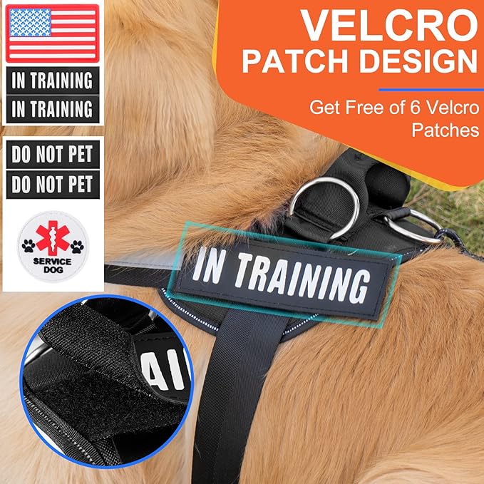 Essential Dog Harness, No Pull Pet Harness with 3 Side Rings for Leash Placement, No Choke, Reflective, Adjustable Pet Vest, Easy On-Off & Improved Control Handle, Training, Walking, Running