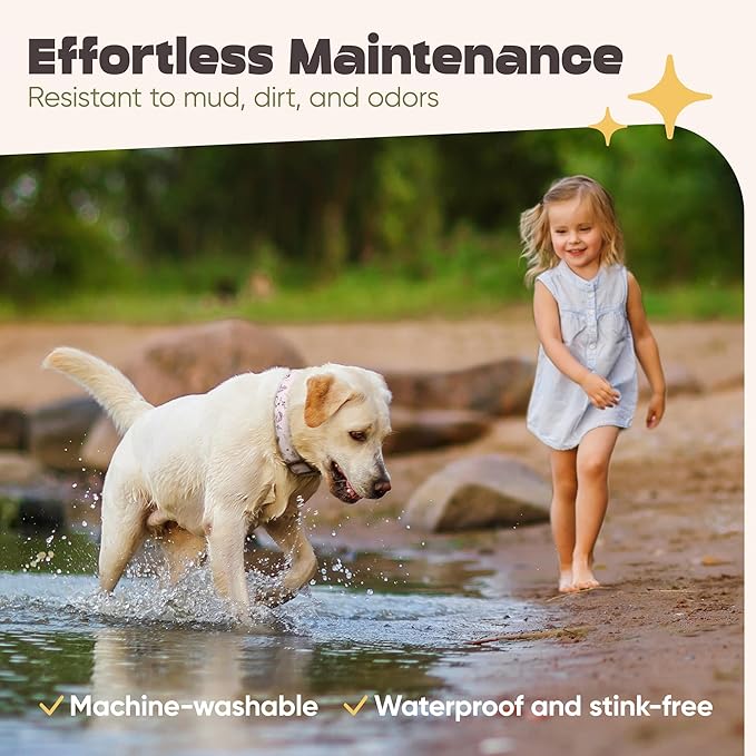 Dog Collar for Medium & Large Dogs - Flowers Cotton Padded Pattern on Long Lasting, Adjustable, Strong and Durable Collars - Choose from Stunning Patterns and Colors