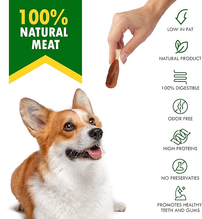 Dog Treats, Calcium Bones Wrapped Chicken & Rawhide Free Chew 11 Oz - Pet Healthy Dried Snacks & Grain Free Meat - Bulk Best Chews for Christmas, Training Small & Large Dogs - Made for USA