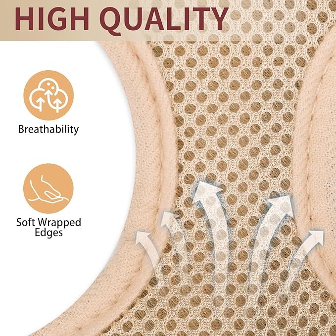SCENEREAL Puppy Dog Harness with Leash Set for Small Medium Sized Dogs, Soft Mesh Step in Pet Harnesses and Leash, No Chock Plaid Adjustible No Pull Vest for Dogs Cats, Chihuahua,Bulldog (Beige M)