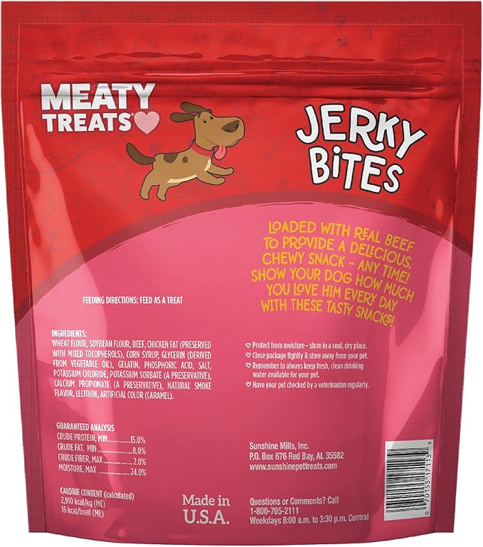 Meaty Treats Jerky Bites Beef Flavor Soft & Chewy Dog Treats, 25-oz.