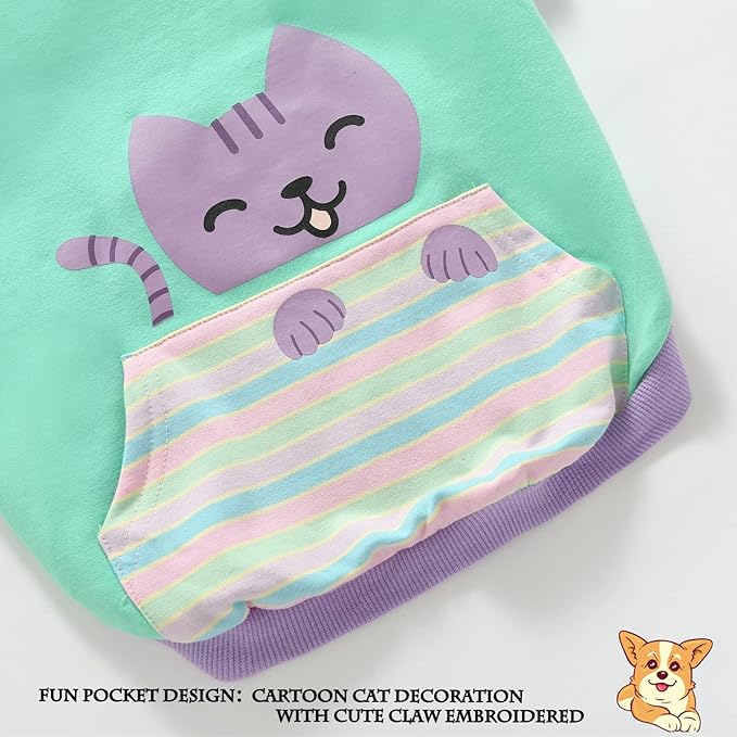 Dog Pocket T-Shirt Breathable Soft Green Cotton Dogs Sweatshirt Costume Spring Summer Pet Apparel Tee for Medium Dogs (Medium Cat)