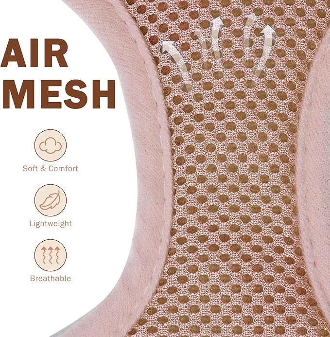 SCENEREAL No Pull Dog Harness Collar and Leash Set Small Medium Sized Dog, Soft Mesh Step in Puppy Harnesses, No Chock Plaid Adjustible Pet Vest for Outdoor Walking Training and Running