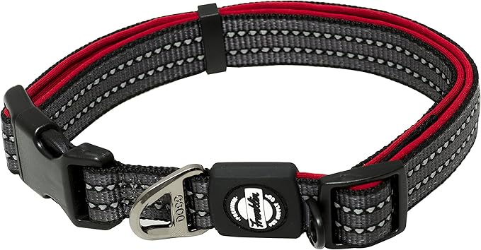 Franklin Pet Supply Co. - Nylon Dog Collar - Reflective Comfort - Fit - Neoprene - Adjustable- Small- Medium - Large - Puppy - Dog - Cat- Easy Clip