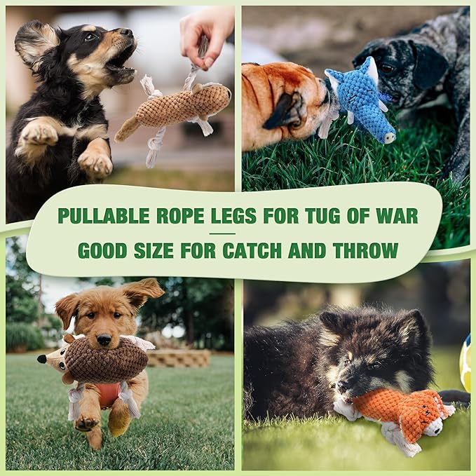 LEGEND SANDY Plush Small Dog Toys for Small Breeds, Tough Puppy Toys to Keep Them Busy, Tough Stuffed Animals Puppy Chew Toys, Squeaky Dog Toys (5 Pack Puppys Toy)
