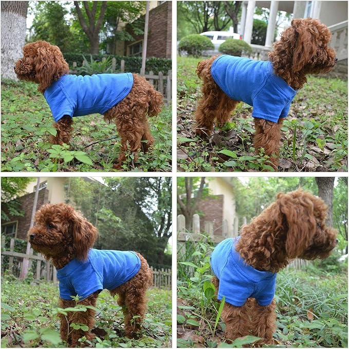 Lovelonglong Pet Clothing Dog Costumes Basic Blank T-Shirt Tee Shirts for Large Dogs Blue XXXXL