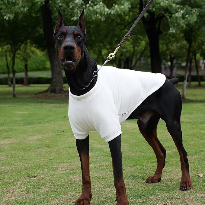 Lovelonglong Sweatshirt Cold Weather Pullover Autumn and Winter T-Shirts for Small Medium Large Size Dogs Off-White XS