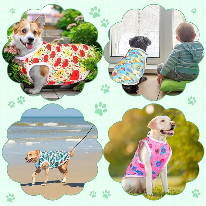 Paterr 25 Pcs Dog Shirts Printed Puppy Clothes Breathable Cartoon T Shirt for Dog Soft Puppy Clothing Lovely Pet Shirts Outfits for Pet Dogs Cats Summer Party Holiday, 25 Styles (Size: XL)