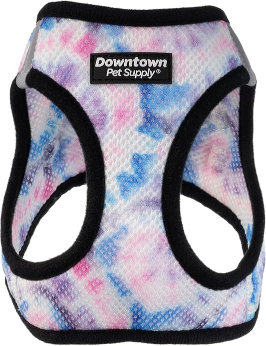 Downtown Pet Supply Step in Dog Harness No Pull, X-Large, Tie Dye Pink/Purple - Adjustable Harness with Padded Mesh Fabric and Reflective Trim - Buckle Strap Harness for Dogs