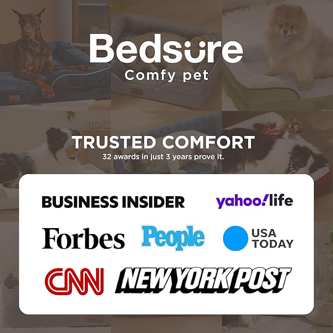 Bedsure Orthopedic Dog Bed for Large Dogs - Big Washable Dog Sofa Beds Large, Supportive Foam Pet Couch Bed with Removable Washable Cover, Waterproof Lining and Nonskid Bottom, Grey