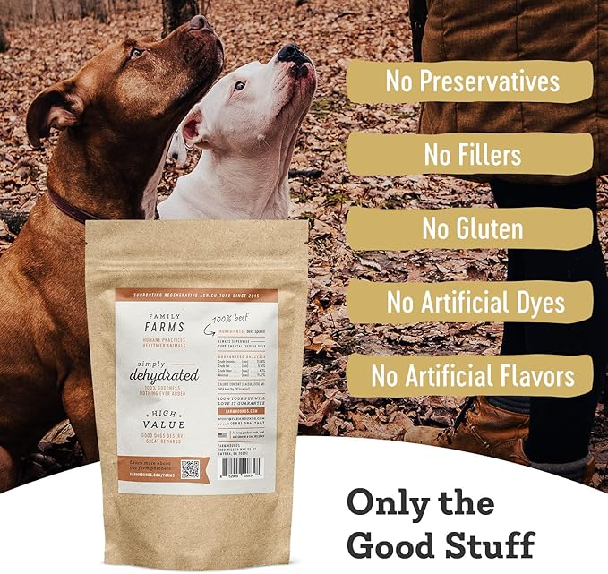 Farm Hounds - Beef Spleen - Premium Natural Beef Spleen Jerky For Dogs - Made From 100% Humanely Raised Cattle - Organ Treat - Great For Training & Treats - No Added Fillers - Made in USA -4oz -1 Pack