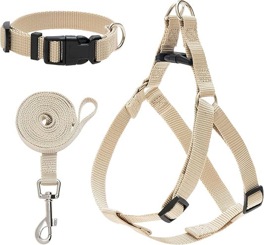 No Pull Dog Harness - Adjustable Step-in Harness & Leash Set for Small, Medium, Large Dogs - Escape Proof Soft Pet Harness for Walking, Training, Hiking, Outdoor Activities