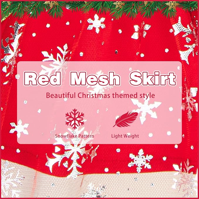 PUPTECK Dog Christmas Dress Outfit Puppy Costume Cute Small Dogs Clothes with Bowknot Skirt Pajamas