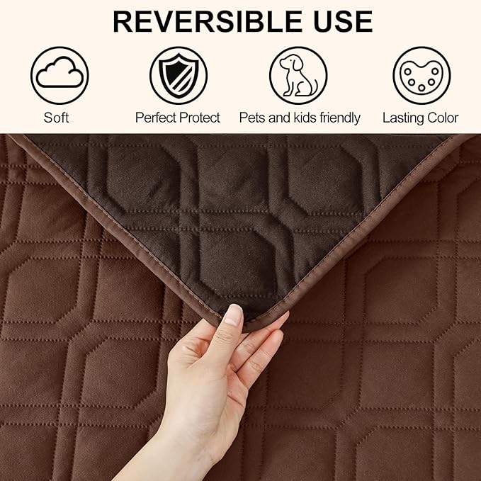 Smiry Waterproof Dog Blanket, 30x70 Inch Soft Pet Bed Cover Reversible, Washable Sofa Couch Furniture Protector for Small Medium Large Dog Puppy Cat, Brown/Chocolate