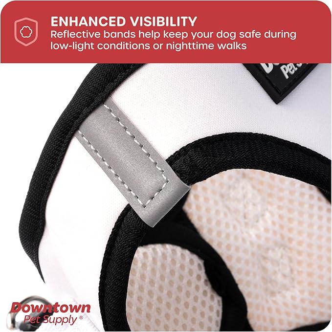 Downtown Pet Supply Step in Dog Harness for Small Dogs No Pull, Medium, Doodle - Adjustable Harness with Padded Mesh Fabric and Reflective Trim - Buckle Strap Harness for Dogs