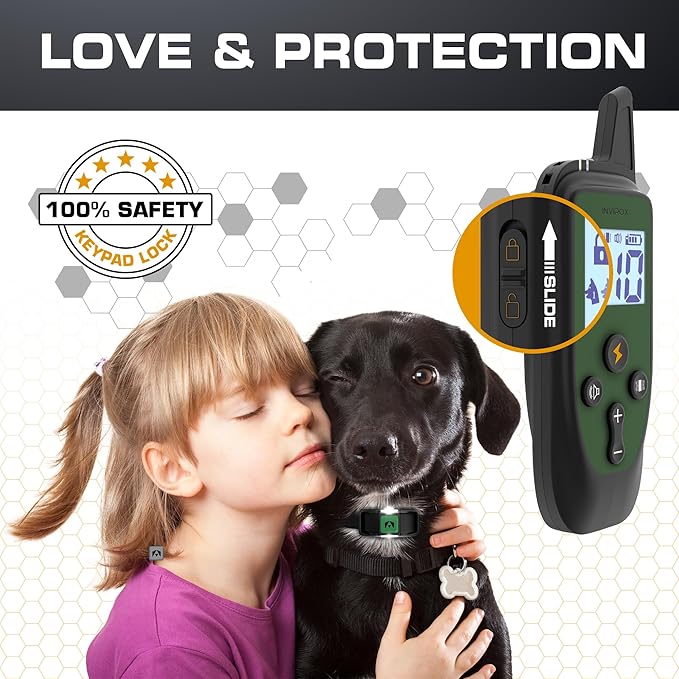 INVIROX Training Collar for Large Dog [Spark K9] 124 Levels Dog Training Collar with Remote 1100yd Range, Night-Light Mode Dog E Collar for Medium Dogs IP67 Waterproof (Spark K9)
