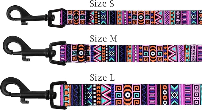 CollarDirect Aztec Dog Leash Nylon Tribal Pattern Cat Pet Leashes for Small Medium Large Dogs Puppy Lead 5 FT Long for Walking (Pattern 2, S)
