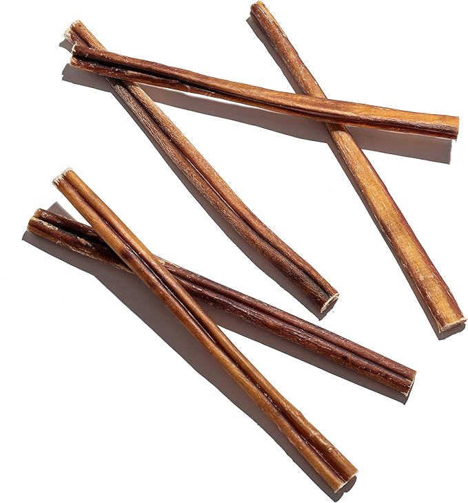 Jack&Pup Thick Bully Sticks 12 Inch Premium Dog Bully Sticks for Large Dogs Aggressive Chewers - All Natural Bully Sticks Odor Free 12" Large Bully Sticks, Long Lasting Dog Chews Bully Stick (5 Pack)