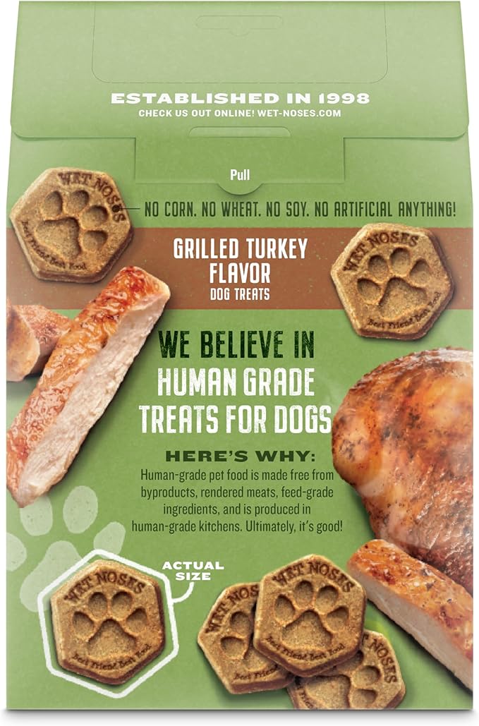 Organic Crunchy Dog Treats – for All Pet Sizes, Breeds – All-Natural Puppy Treat, Senior Dog Snack – 100% Human-Grade – Delicious Chews for Dogs - Meaty Grilled Turkey, 14 Oz (2 Pack)