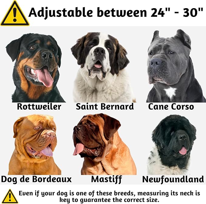 ADITYNA Heavy Duty Dog Collar for Extra-Large Dogs - Reflective Big XL Collar with Handle for Training, and Walking - Wide, Thick, Tactical, Soft Neoprene Padded