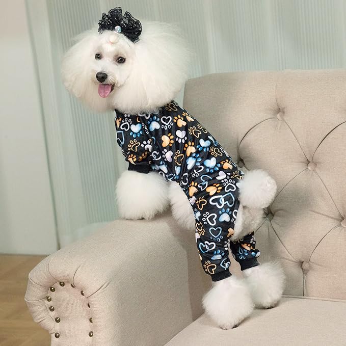 CuteBone Dog Pajamas Costumes Fleece Pet Clothes Puppy Onesie Winter Holiday Cute Cat Jammies Keep Your Pet Warm in The Cold Weather P220XS