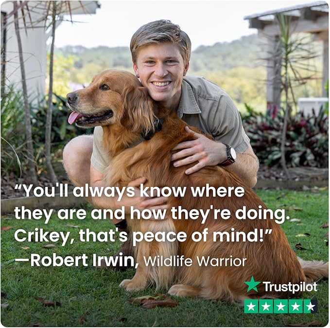 Tractive GPS Dog Tracker (2025 Release with Free 6 Month Subscription) | Real-time Pet Location Tracker | Health & Wellness Alerts | Virtual Fence for Dogs | Bark Monitoring (Black)