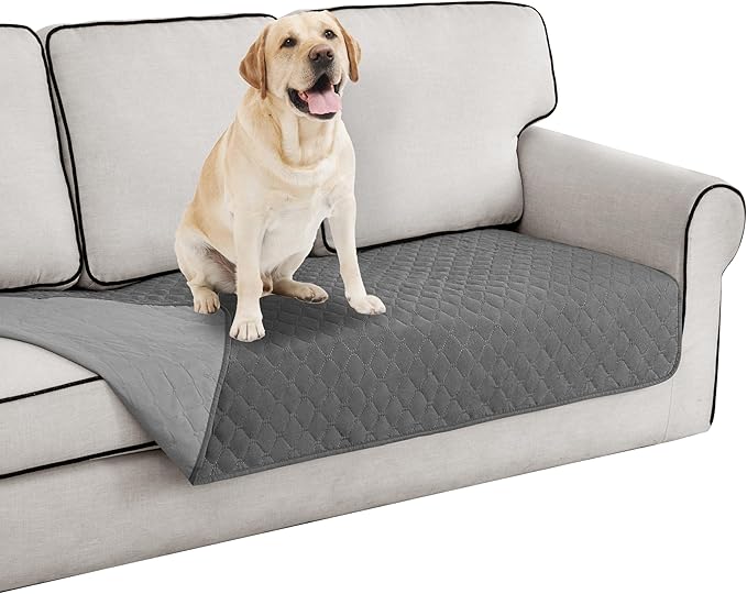 Easy-Going 100% Waterproof Dog Bed Cover Reversible Leak Proof Couch Cover Washable Sofa Cover Furniture Protector Blanket for Pets Kids Children Dog Cat (30x53 Inch, Gray/Light Gray)