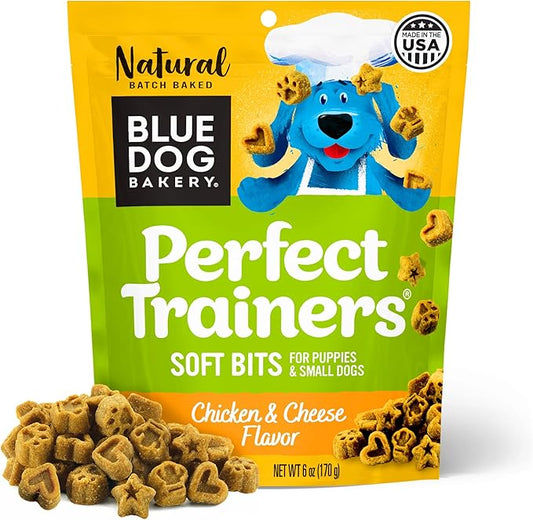 Blue Dog Bakery Natural Dog Treats, Perfect Trainers, Low Calorie Dog Training Treats, Chicken & Cheese Flavor, 6oz, 8 Count