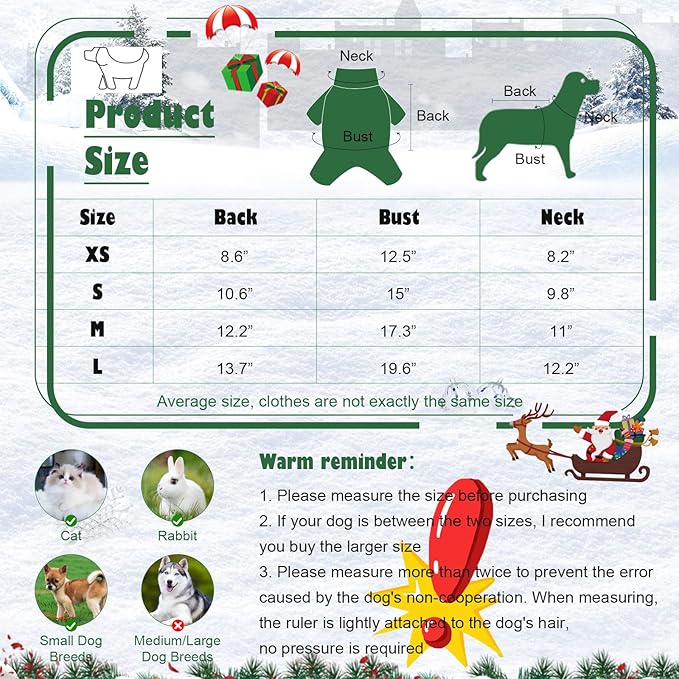 6 Pieces Christmas Dog Clothes for Small Dogs, Soft and Breathable Pet Shirt, Winter Puppy Kitten Vest Printed Dog Shirts, Christmas Snowman Santa Claus Reindeer T-Shirts for Pet Dogs Cats