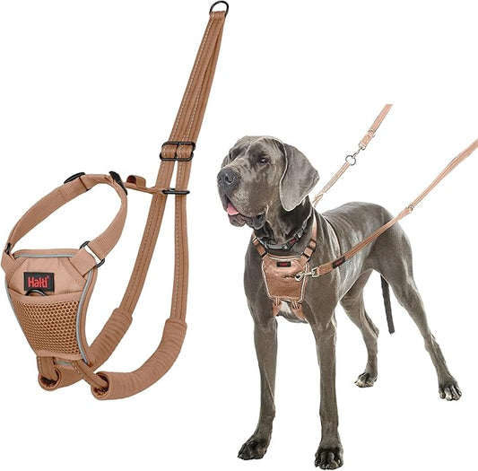 HALTI No Pull Harness - to Stop Your Dog Pulling on The Leash. Adjustable, Lightweight and Easy to Use. Reflective Dog Training Harness for Large Dogs (Size L, Desert Sand)