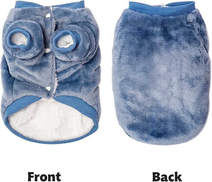 FabriCastle Dog Sweater, Dog Clothes XXS XS S M for Small Dogs Boy & Girl, Ultra Soft and Warm Cat Coat, Winter Pet Jacket, Doggy Apparel Costumes, Fleece Puppy Outfits Snap On (Steel Blue, X-Small)