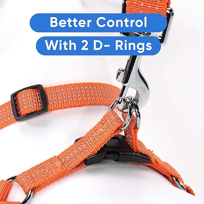 Pawtitas Dog Harness for Large Dogs Orange Dog Harness Step in from a Senior Dog to a Puppy Harness Adjustable Reflective Dog Harness S Reflective Dog Vest