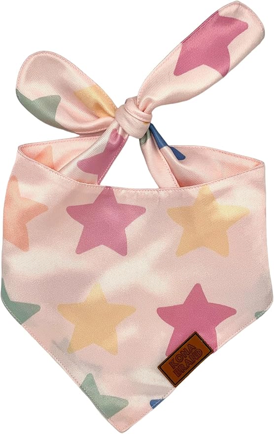 KonaBrandCo- Premium Handmade Dog Bandana | Dual Layered Silky Durable Polyester Fabric | Adjustable Fit Custom Shape- Won't Roll (Small, REESE)