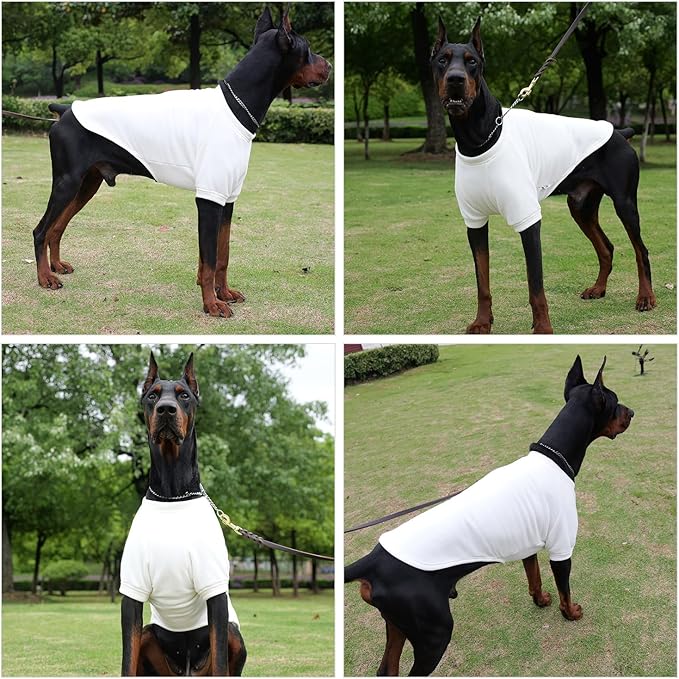 Lovelonglong Sweatshirt Cold Weather Pullover Autumn and Winter T-Shirts for Small Medium Large Size Dogs Off-White S