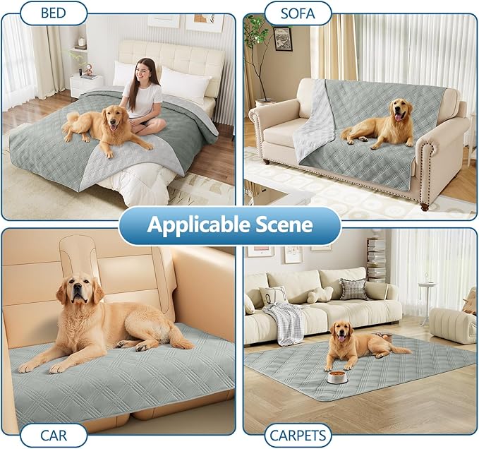 hyha Waterproof Dog Blanket, Reversible Pet Bed Blanket, Soft Sofa Couch Cover for Dogs Washable, Waterproof Pet Couch Covers for Sofa Puppy Cats Furniture Protector(30"x70", Grey/Light Grey)