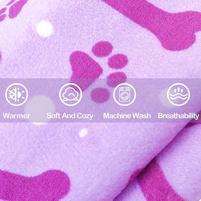 PET SHOW 4 Pack Small Dog Pajamas Paw Bone Patterns Cute Clothes for Medium Dogs Soft Stretchy PJs 4 Legged Jumpsuit Puppy Cats Onesies Outfits with Sleeve Dachshund Doggies Girl Boy (X-Small)