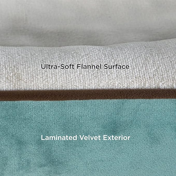 Bedsure Small Orthopedic Dog Bed - Washable Bolster Dog Sofa Beds for Small Dogs, Supportive Foam Pet Couch Bed with Removable Washable Cover, Waterproof Lining and Nonskid Bottom Couch, Washed Blue