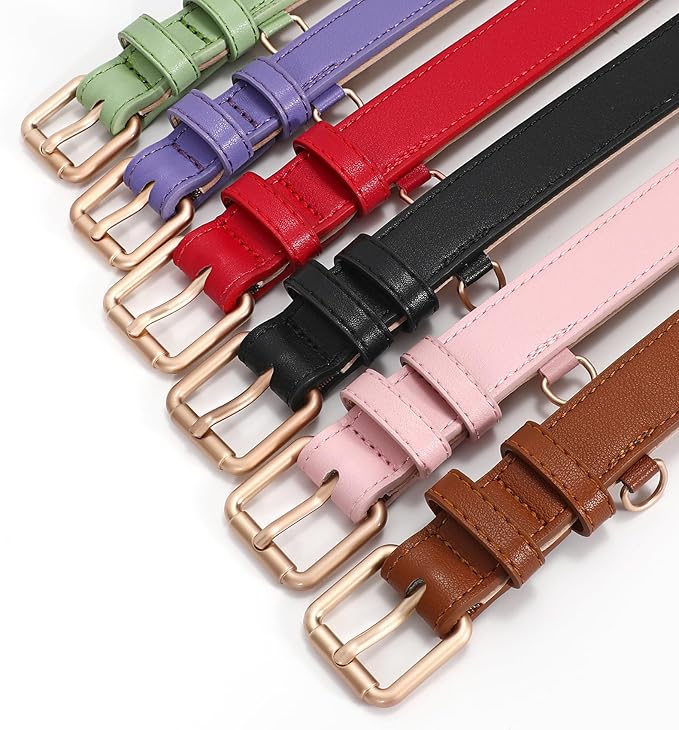 WHIPPY Leather Dog Collar for Small Medium Large Dog Adjustable Soft Breathable Leather Padded Puppy Collar with Alloy Buckle Heavy Duty Waterproof Classic Dog Pet Collar,red,S