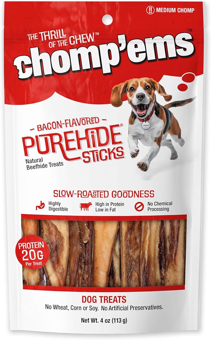 CHOMP 'EMS Ruffin' It 21002 Purehide Dog Chew, 5 oz