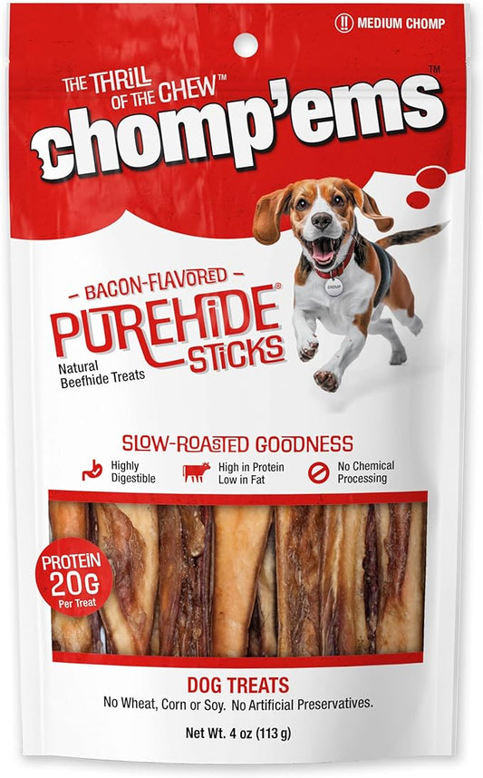 CHOMP 'EMS Ruffin' It 21002 Purehide Dog Chew, 5 oz