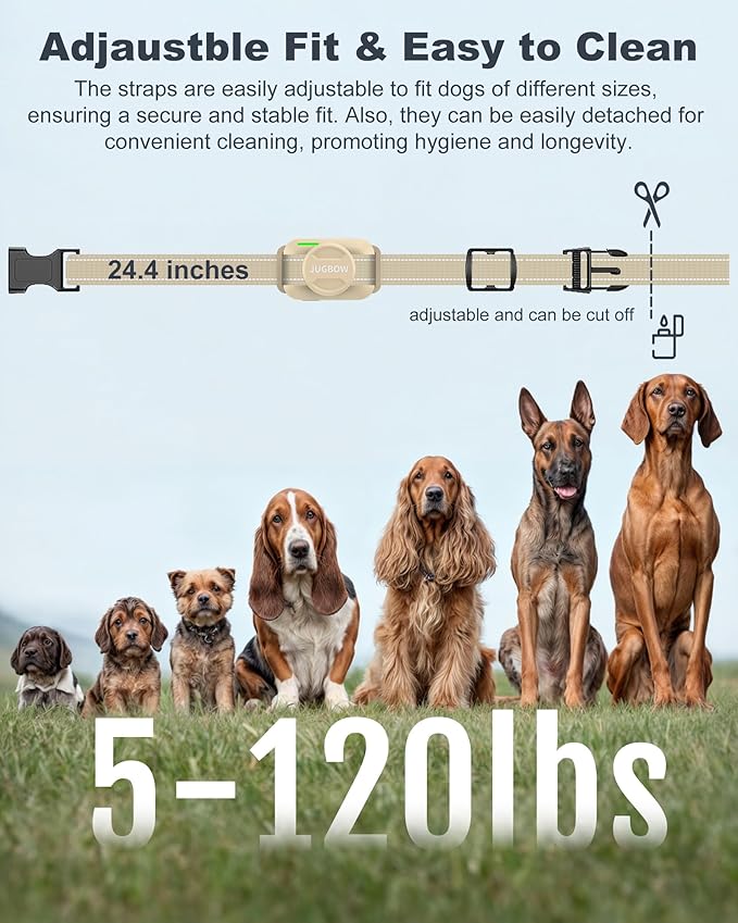 Jugbow Dog Shock Collar - 4200FT Dog Training Collar with Remote for 5-120 lb Large Medium Small Dogs, Rechargeable Waterproof IPX8 E Collars with Beep (1-3) Vibration(1-3) Safe Static(0-99)