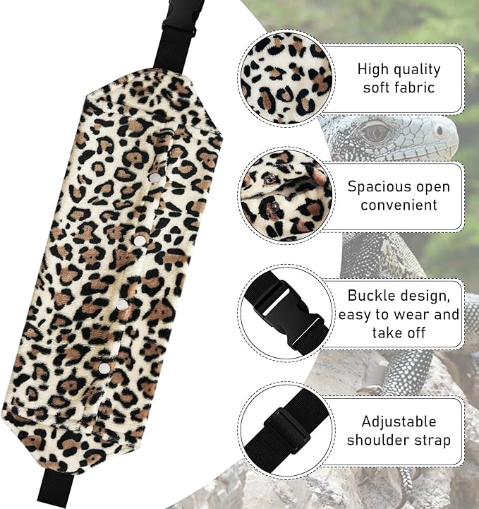 Bearded Dragon Carrier and Leather Leash, Adjustable Harness and Reptile Small Pet Coral Fleece Backpack for Outdoor Travel Walking Rest - Yellow