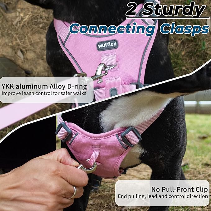 Escape Proof Dog Harness and Leash Set, Lightweight Dog Harness with Lift and Assist Handle, No Pull Reflective Pet Vest for Small Medium Dogs, Ideal for Puppy Walking and Training (Pink, XS)